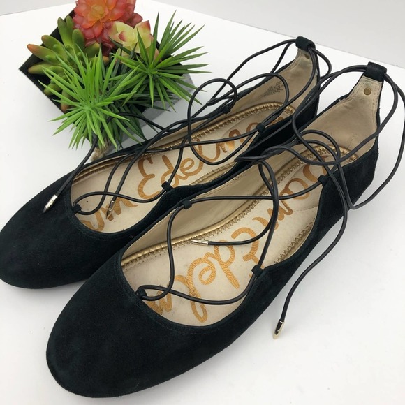 Sam Edelman Black Suede Flynt Ballet Flats | 9.5 - Picture 2 of 7